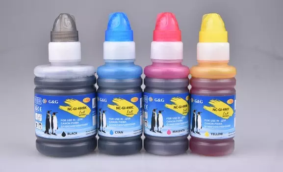 Чернила G&G NC-GI-490M, 70мл, пурпурный, совместимые для Canon Pixma G1400/2400/3400/4400 (NC-GI-490M)