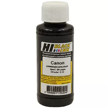 Чернила Hi-Black, 100 мл, черный, совместимые, пигментные для Canon (150701095U)