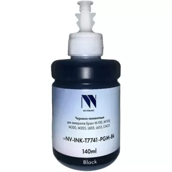 Чернила NV-Print, 6 x 140 мл, черный, совместимые, пигментные для Epson (NV-INK-T7741-PGM6-Bk)