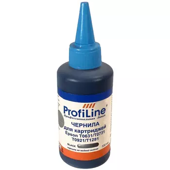 Чернила ProfiLine PL-INK-T0631-Bk 100мл, 100мл, черный, совместимые, водные, для Epson C67/C79/C87/C91, CX3700/4100/4300/4700/3900/3905/4900, TX106/109/T117/119/T26/T27 S22, SX125/130/420W/425W/Office BX305F/BX305FW