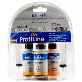 Чернила ProfiLine PL_INK_U_C/E_4*40ml, 4 шт. x 40 мл, голубой/пурпурный/желтый/черный, совместимые для Canon/Epson