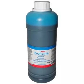 Чернила ProfiLine PL-INK-UNI-LC 500мл, 500 мл, светло-голубой, совместимые для Canon/Epson/Lexmark