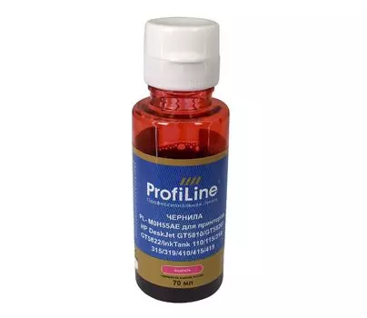 Чернила ProfiLine PL-M0H55AE (GT52), 70 мл, пурпурный, совместимые, водные для DJ GT5810/GT5820/GT5822/InkTank 110-ser/115/116/118/119/310-ser/315/319/410-ser/415/419/SmartTank-500/510-ser/513/516/519/530/610-ser/615/670/675/720/725/750/755/790/795 (PL_INK_M0H55AE_M_70ml)