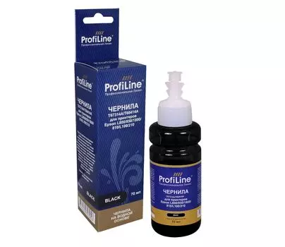 Чернила ProfiLine PL-T67314A/T66414A, 70 мл, черный, совместимые, водные для Epson L100/ L101/ L110/ L130/ L200/ L201/ L210/ L211/ L220/ L300/ L301/ L303/ L310/ L313/ L350/ L351/ L353/ L355/ L358/ L360/ L363/ L365/ L380/ L385/ L455/ L485/ L550/ L551/ L555/ L558/ L565/ L605/ L655/ L800/ L801/ L805/ L810/ L850/ L1300/ L1455/ L1800/ M105/ M200/ M201/ WP-M4011/ K105/ K100/ Expression ET-2550/ ET-2500/ ET-3600/ WorkForce ET-4500/ ET-4550/ ET-16500 (PL_INK_T6731_BK_70ml)
