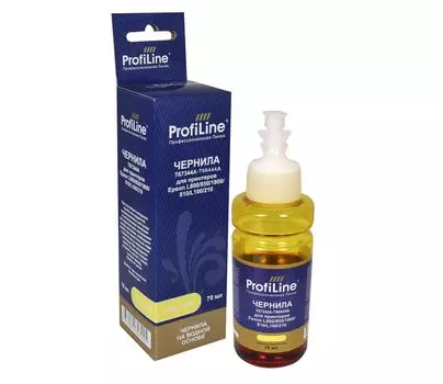 Чернила ProfiLine PL-T67344A/T66444A, 70 мл, желтый, совместимые, водные для Epson L100/ L101/ L110/ L130/ L200/ L201/ L210/ L211/ L220/ L300/ L301/ L303/ L310/ L313/ L350/ L351/ L353/ L355/ L358/ L360/ L363/ L365/ L380/ L385/ L455/ L485/ L550/ L551/ L555/ L558/ L565/ L605/ L655/ L800/ L801/ L805/ L810/ L850/ L1300/ L1455/ L1800/ M105/ M200/ M201/ WP-M4011/ K105/ K100/ Expression ET-2550/ ET-2500/ ET-3600/ WorkForce ET-4500/ ET-4550/ ET-16500 (PL_INK_T6734_Y_70ml)