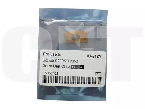 Чип Cet CET8702 для Konica Minolta (IU-212Y), желтый, 90000 страниц, универсальный