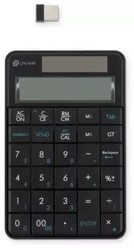 Цифровой блок беспроводная Oklick K604W, мембранная, USB, черный (K604W) Английская раскладка!!!