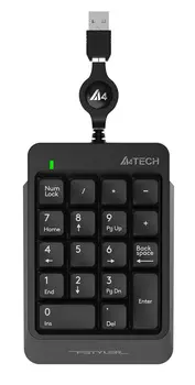 Цифровой блок проводная A4Tech Fstyler FK13, мембранная, USB, серый