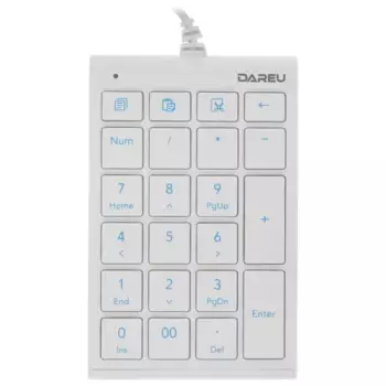Цифровой блок проводная Dareu LK22, мембранная, USB, белый