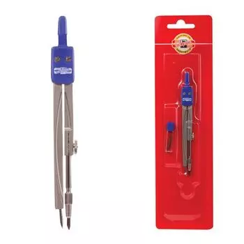 Циркуль KOH-I-NOOR Hardtmuth, 2 предмета, длина циркуля 12.2 см (04901B0100BLRU)