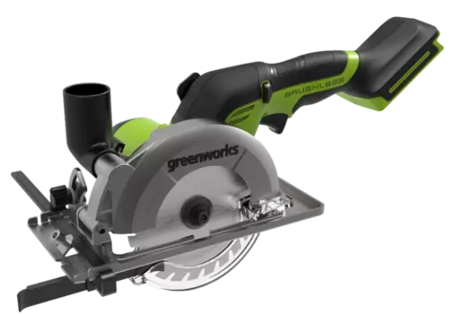 Циркулярная пила GREENWORKS G24MCS, 6500 об/мин, диаметр диска 12 см, аккумуляторная Li-Ion 24 В, подсветка, поставляется без аккумуляторов и зарядного устройства (1501207)