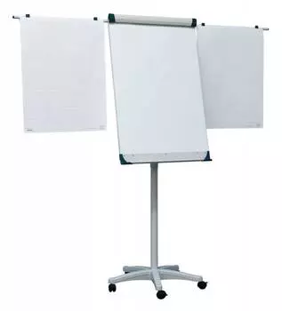 Демонстрационная доска 2X3 Mobilechart Pro TF02/2011 флипчарт, 70x100см, лак (белый)/алюминий, База на 5 колесах (3 c блокировкой). Столб из стали, с регулировкой высоты (175–195 см). Универсальный держатель для блокнотов (регулируемое расстояние между крючками). (TF02/2011)