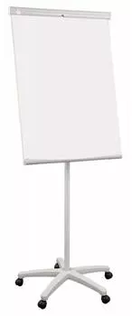 Демонстрационная доска 2X3 TF03 ECO флипчарт, 70x100см, лак (белый), Постоянная высота (186 см) и угол наклона (15°). Основание: полюс из алюминия и мобильная подставка (на колесах с механической блокировкой) (TF03 ECO)