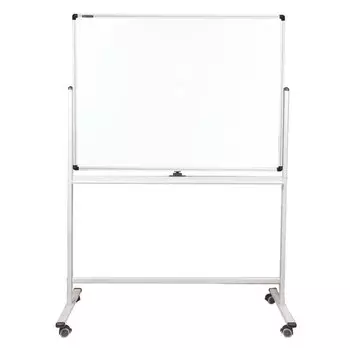 Демонстрационная доска Brauberg Premium магнитно-маркерная, 90x120см, лак (белый)/алюминий, на роликах, поворотная (236851)