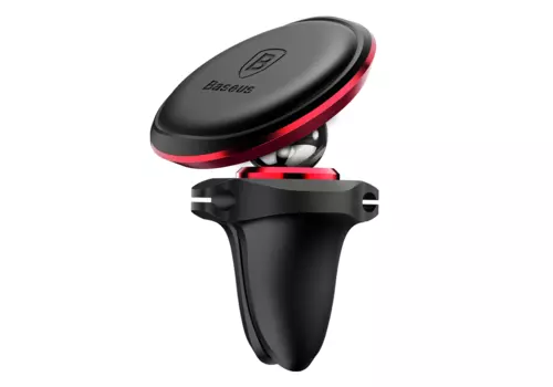 Держатель автомобильный Baseus SUGX-A09, магнитный для смартфонов зажим в воздуховод, черный/красный (6953156260597)