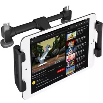 Держатель автомобильный Deppa Crab TAB, раздвижной для планшетов до 13" зажим на подголовник, черный (55166)