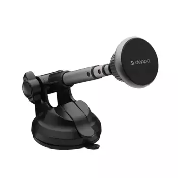 Держатель автомобильный Deppa Mage Cannon , магнитный для смартфонов присоска на панель/стекло, черный (55180)
