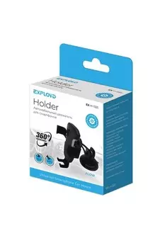 Держатель автомобильный EXPLOYD EX-H-1325, раздвижной для смартфонов 4" присоска на панель, черный (EX-H-1325)