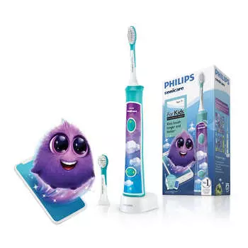 Детская электрическая зубная щетка Philips Sonicare ForKids, 2 насадки, 2-режима, рисунок (HX6322/04)
