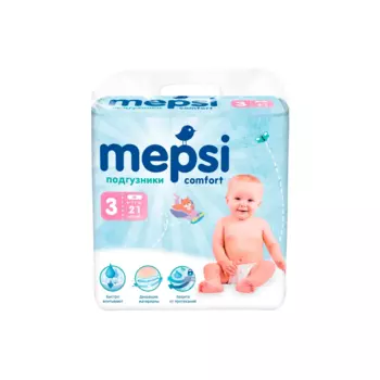 Детские подгузники Mepsi М, 6-11кг, 21шт.
