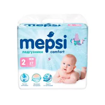 Детские подгузники Mepsi S, 4-9кг, 27шт