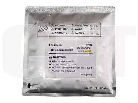 Девелопер CET для Bizhub C360, Bizhub C280, Bizhub C220, A0XV08D, 114000 страниц, желтый ( CET8435)