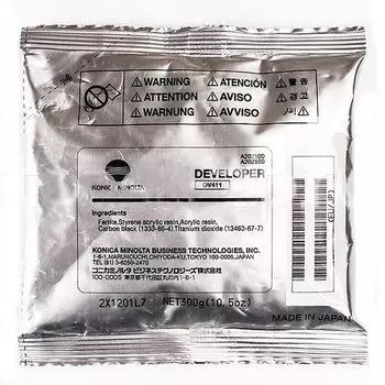 Девелопер Konica Minolta DV-411 оригинальный для bizhub 223/283/363/423, 80K/100K/110K/120K, черный, пакет, 300г (A202550)