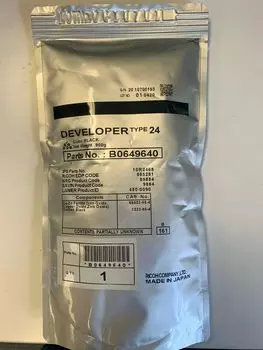 Девелопер Ricoh оригинальный для Aficio 1060/1075/2051/2060/2075, MP5500/6000/6500//7000/7500/8000/9001/6503/7503, 350000 страниц, черный, пакет, 900г (B0649640)