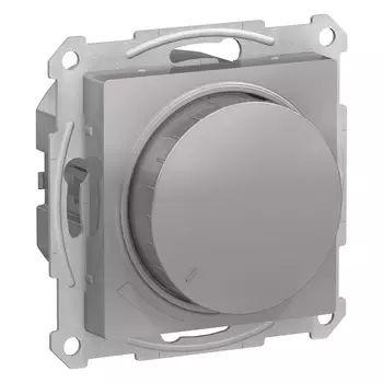 Диммер Systeme Electric AtlasDesign, 1кл., скрытый монтаж, механизм с накладкой без рамки, алюминий (ATN000323)