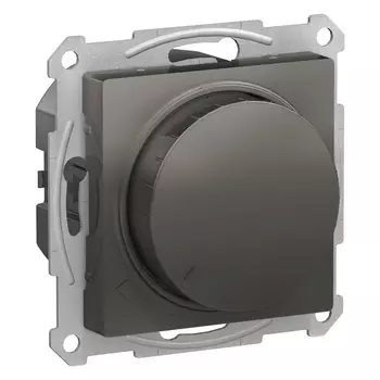 Диммер Systeme Electric AtlasDesign, 1кл., скрытый монтаж, механизм с накладкой без рамки, СТАЛЬ (ATN000923)