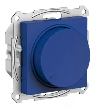 Диммер Systeme Electric AtlasDesign, 1кл., скрытый монтаж, механизм с накладкой без рамки, аквамарин (ATN001123)