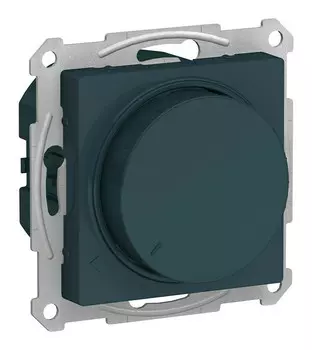 Диммер Systeme Electric AtlasDesign, 1кл., скрытый монтаж, механизм с накладкой без рамки, изумруд (ATN000823)