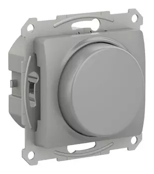 Диммер Systeme Electric GLOSSA, 1кл., скрытый монтаж, механизм с накладкой без рамки, алюминий (GSL000323)