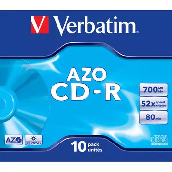 Диск CD-R 700Mb 52x Verbatim, DataLife+, Jewel Case (10шт)