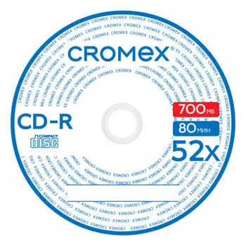 Диск CROMEX CD-R, 700Mb, 52x, конверт, 50 шт, Printable (4606224412344)