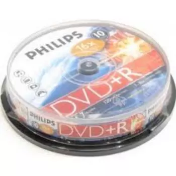 Диск Philips DVD-R, 4.7Gb, 16x, Cake Box, 10 шт
