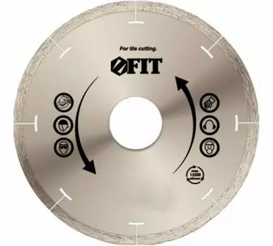 Диск отрезной алмазный FIT 125 мм x 1.2 мм x 22.2 мм, прямой, по керамике, 1 шт. (37443)