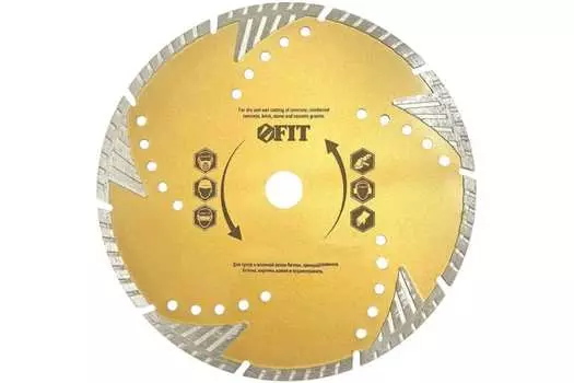 Диск отрезной алмазный FIT 37546 125 мм x 1.9 мм x 22.2 мм, прямой, по бетону, кирпичу, граниту, керамограниту, мрамору, камню, армированному бетону, 1 шт. (37546)