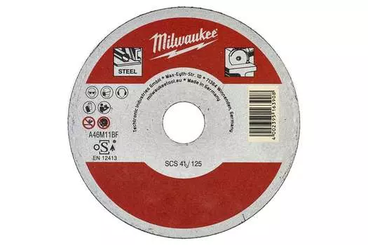 Диск отрезной Milwaukee SCS41 125 мм x 1 мм x 22.2 мм, прямой, металл, 1 шт. (4932479578)