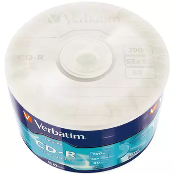 Диск Verbatim CD-R, 700Mb, 52x, 50 шт, DataLife