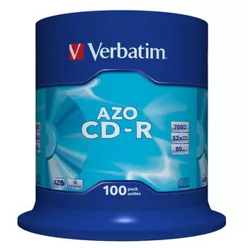 Диск Verbatim Crystal Azo CD-R, 700Mb, 52x, Cake Box, 100 шт