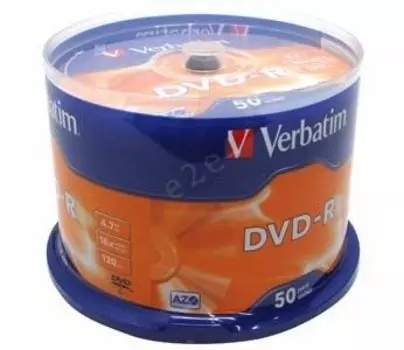 Диск Verbatim DVD-R, 4.7Gb, 16x, Cake Box, 50 шт