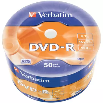 Диск Verbatim DVD-R, 4.7Gb, 16x, термопленка, 50 шт