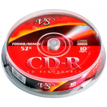 Диск VS CD-R, 700Mb, 52x, Cake Box, 10 шт