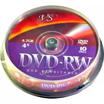 Диск VS DVD-RW, 4.7Gb, 4x, Cake Box, 10 шт