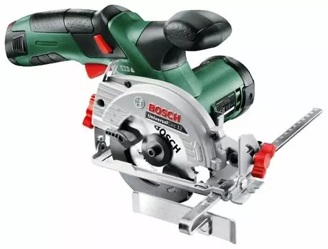 Дисковая пила Bosch UniversalCirc 12, 1400 об/мин, диаметр диска 8.5 см, аккумуляторная Li-Ion 12 В 1x2.5 А·ч, подсветка (06033C7002)