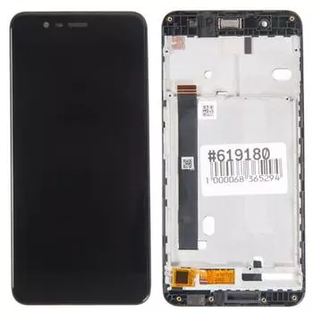 Дисплей в сборе с тачскрином и передней панелью для Asus ZenFone 3 Max ZC520TL, черный (619180)