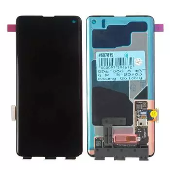 Дисплей в сборе с тачскрином (модуль) Samsung для Samsung Galaxy S10 (SM-G973F), черный, оригинал (687819)