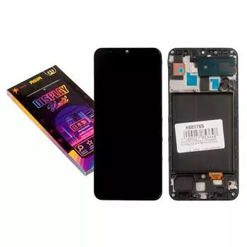 Дисплей в сборе с тачскрином +средняя часть (модуль) ZeepDeep для Samsung Galaxy A50 (SM-A505F) Super Amoled, черный (A505F), синий Amoled (881765)