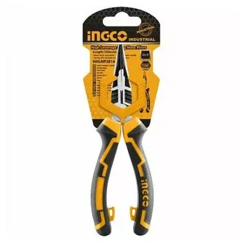 Длинногубцы 160мм, сталь, двухкомпонентные рукоятки, INGCO INDUSTRIAL HHLNP28160